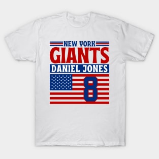 New York Giants Jones 8 American Flag Football T-Shirt